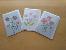 Aquarell-Grusskarten als 3er Set