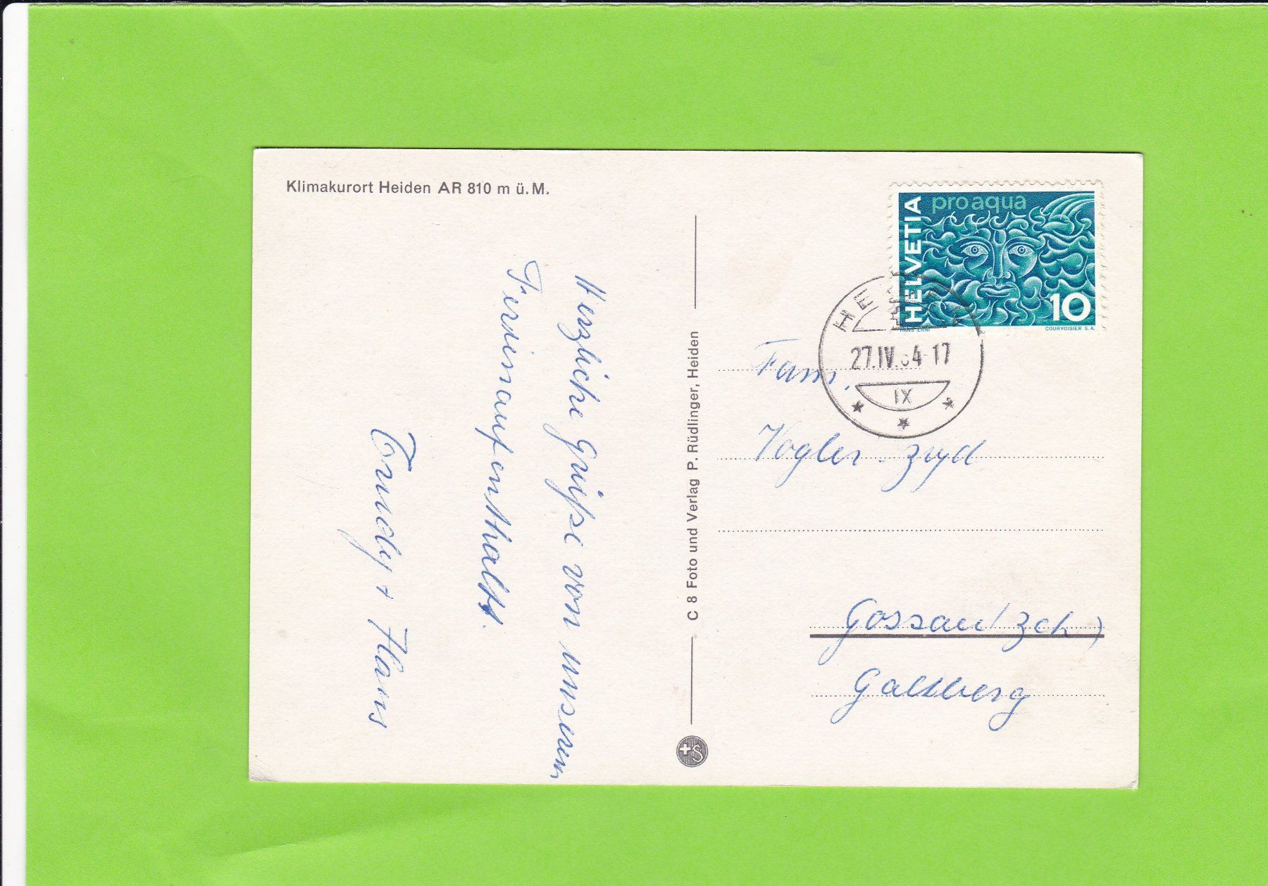 Cartoline postali: Heiden mit Bergbahn – Usato da St. Peterzell venduto da neckertal 1