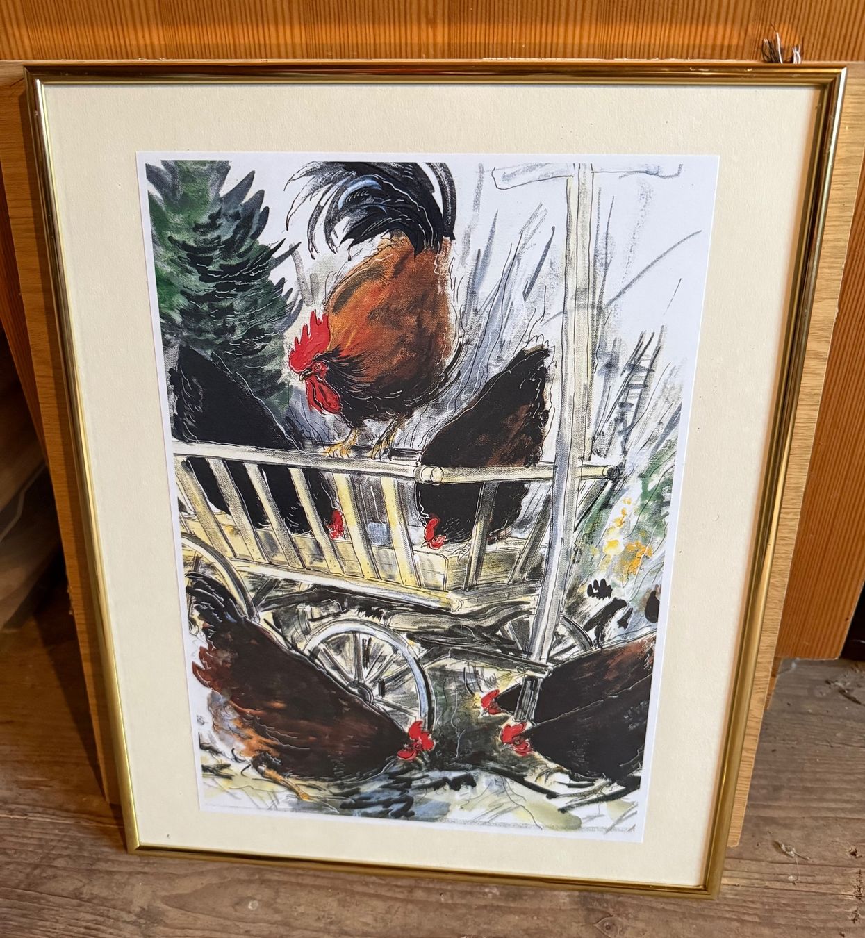 Foto & Immagini: Hühnerbild in Leiterwagen – Usato da Winden venduto da Pouletfarm