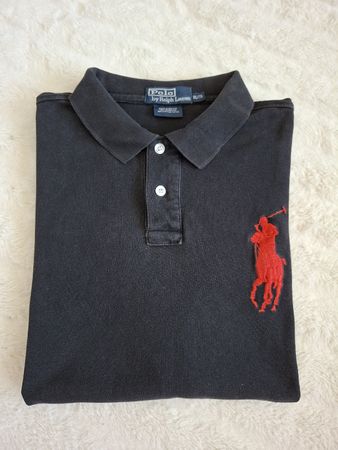 Polo Ralph Lauren noir logo rouge taille XL 