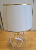Stylish Gold Geometric Table Lamp with White Shade