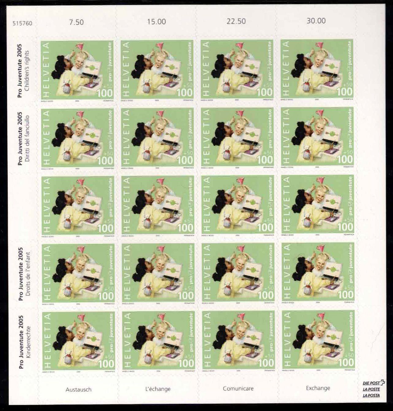 Tutti i francobolli: Pro Juventute 2005, Bogen Serie komplett, Kat.950.- – Nuovo (secondo la descrizione) da Nuglar venduto da Stamp88 4