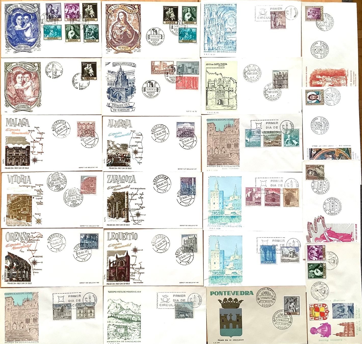 Tutti i francobolli: 1959/1970 - Spanien - 22 Stk.FDC – Nuovo (secondo la descrizione) da Liestal venduto da Skunk02