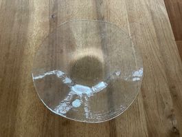 Glasi Hergiswil Teller, Glasschale/Früchteschale, ca. 28 cm.