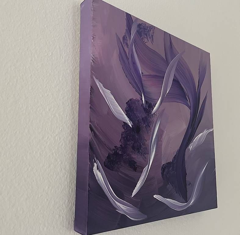 Dipinti: 40x40cm Bild violett "Fliegende Felsen" – Nuovo e nell'imballaggio originale da Urdorf venduto da manuela4 2
