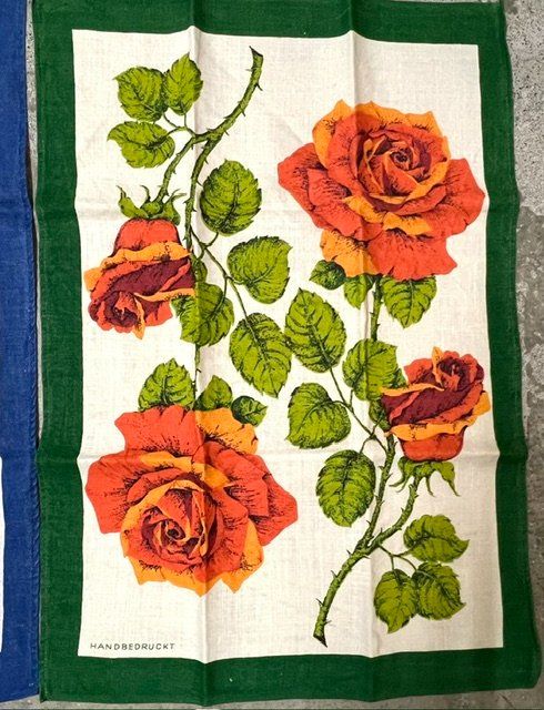 Strofinacci: 3 Küchentücher mit Rosen verschiedene Farben – Usato da Zürich venduto da gigimai67 9