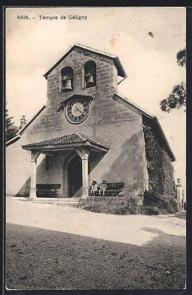 Cartoline postali: AK Céligny, An der Kirche, 1916 – Usato da Berlin venduto da bartko-reher