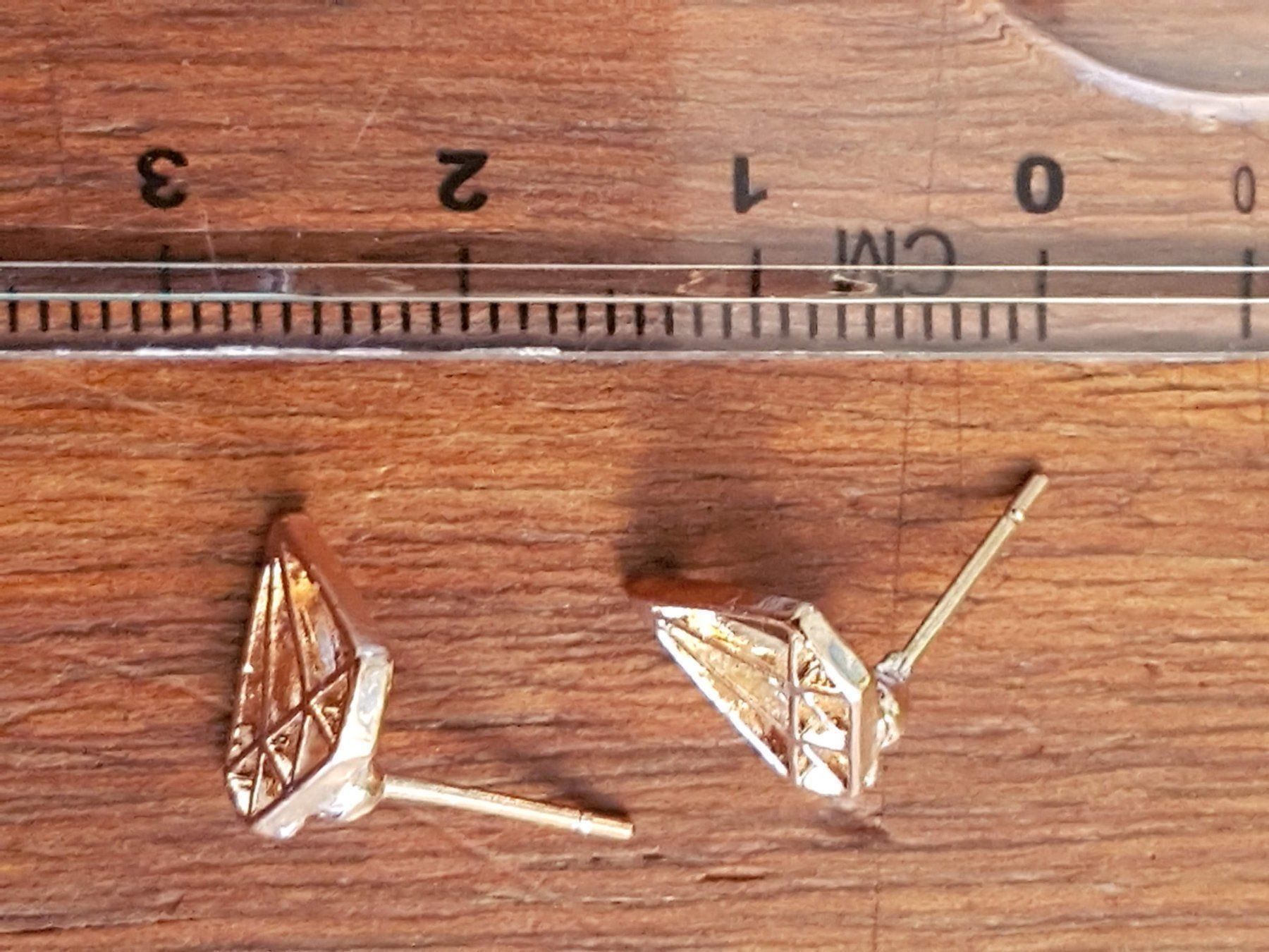 Orecchini pendenti & Orecchini a lobo: Ohrstecker in Diamantform, rotgoldfarben – Nuovo (secondo la descrizione) da Ettingen venduto da Maranathatalitha 4
