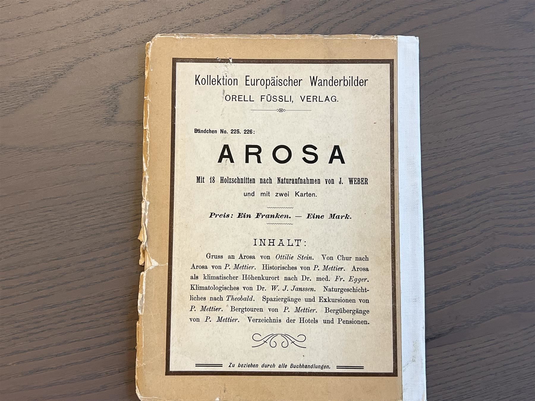 Incisioni: Panorama Aroser Weisshorn Arosa 1880 – Usato da Adliswil venduto da buch_und_kunst 5