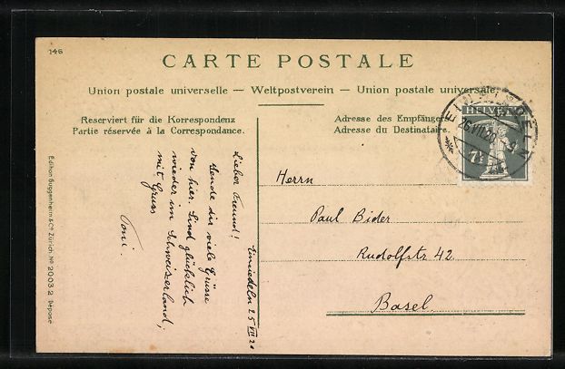 Cartoline postali: Passepartout-Lithographie Einsiedeln, Si – Usato da Berlin venduto da bartko-reher 1