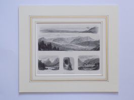 Appenzell Stahlstich Souvenir im Passepartout