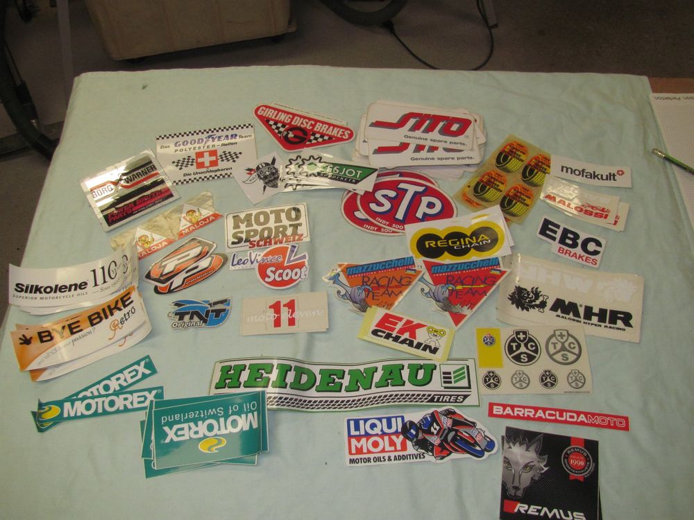 Lot Kleber, Sticker, Werbe Abziehbilder Moto, Mofa, Töff etc (Neu ...