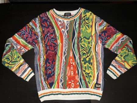 Carlo Colucci Pullover, bunter Strickpullover, Gr. M
