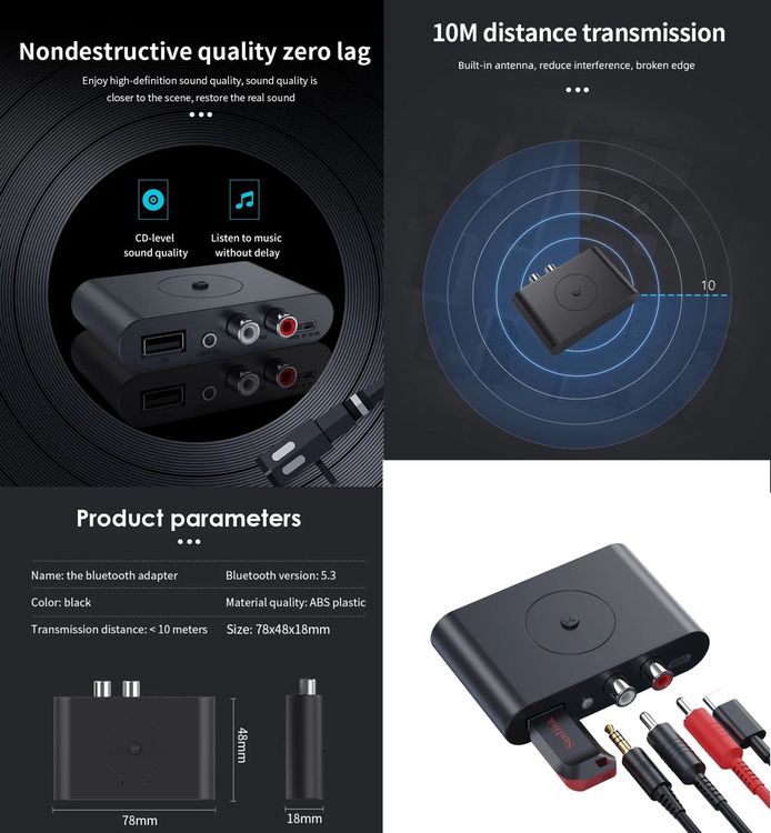 Audio Transmetteur - récepteur Bluetooth 5.0