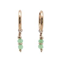 16 mm Creolen, Chrysoprase Charms , Edelstahl, rosevergoldet