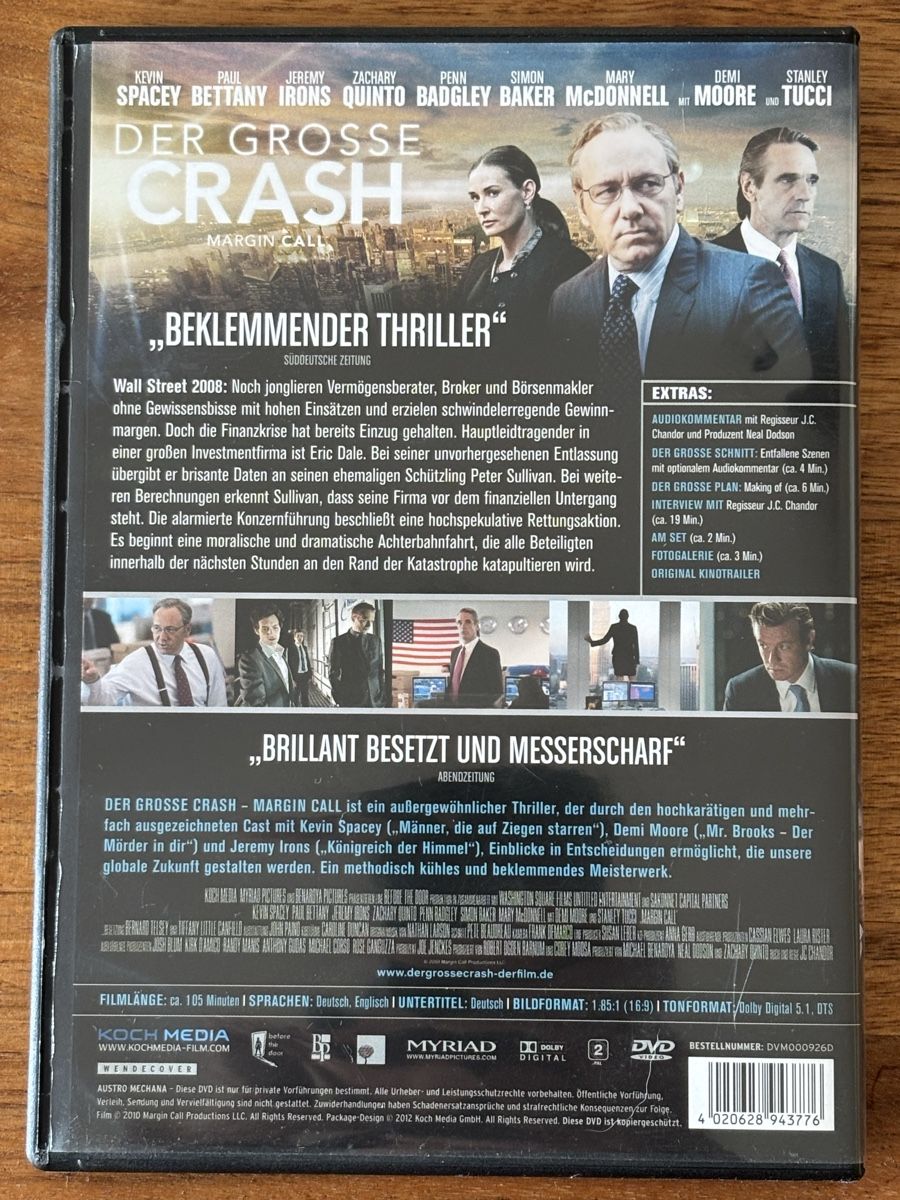 Tous les DVDs: DVD Margin Call - Der grosse Crash – D'occasion à Belp par brb66 1