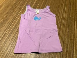 Sommerliches Kinder-Top, lila mit Wal, Grösse 116/122