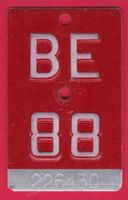VELONUMMER / FAHRRADSCHILD, BE 88