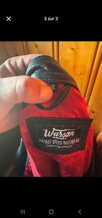 Veste en cuir Warson Motors noire - Style motard vintage