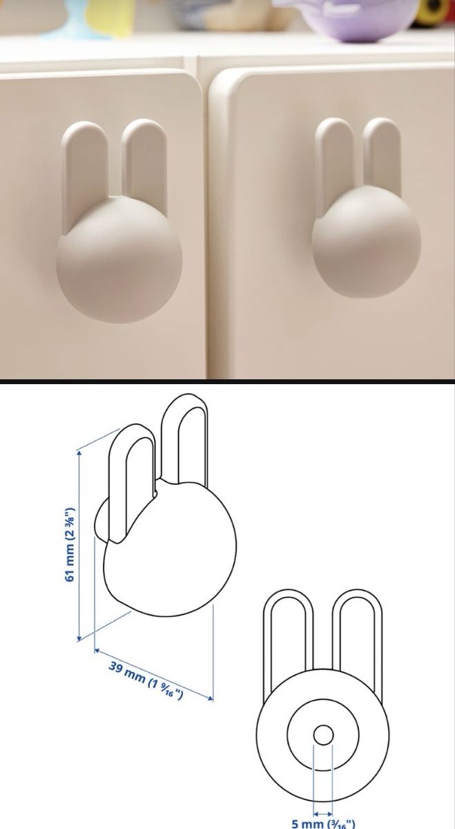 Ikea Alle Dekorationen: 1paire Boutons de porte IKEA Grejsimojs lapin gris – Neu und originalverpackt aus Lausanne von marcs3441