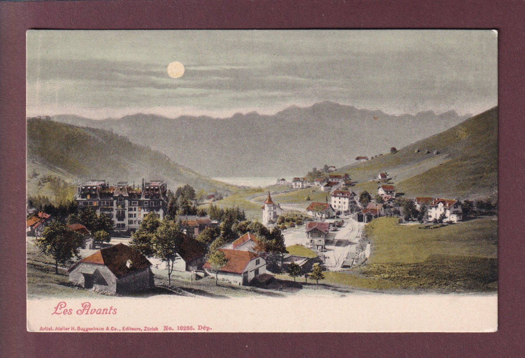 Cartoline postali: LES AVANTS - Clair de lune – Usato da Pully venduto da nicecards