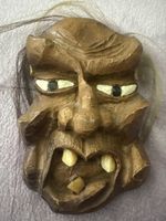 Holzmaske, handgeschnitzt, Deko, Vintage, Rarität!