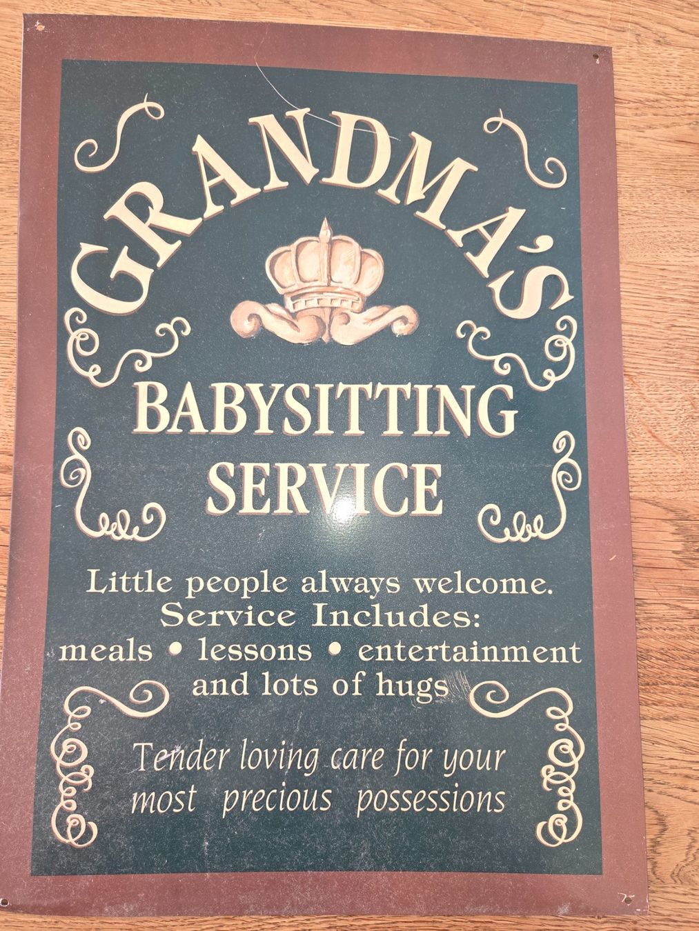 Insegne: Vintage "Grandma's Babysitting" Schild, – Usato da Forch venduto da pekahewe