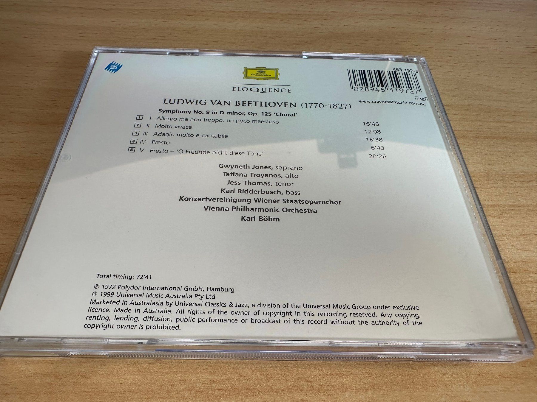 CD: Beethoven . Jones • Troyanos • Tho - Symphony No. 9 'Choral' – Usato da Rikon im Tösstal venduto da Alpenmutz 1
