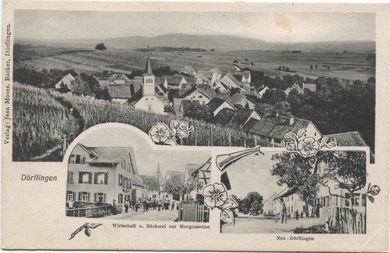 Cartoline postali: DOERFLINGEN SH 1910 mit Rebberg – Usato da Rothrist venduto da Clanx