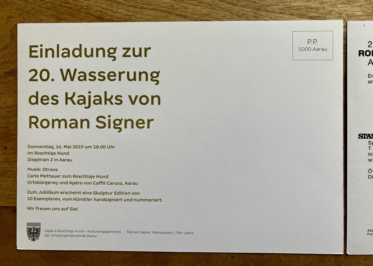 Ansichtskarten: 2x grosse AK Roman Signer – Neu (gemäss Beschreibung) aus Buchs AG von Allerleis 1