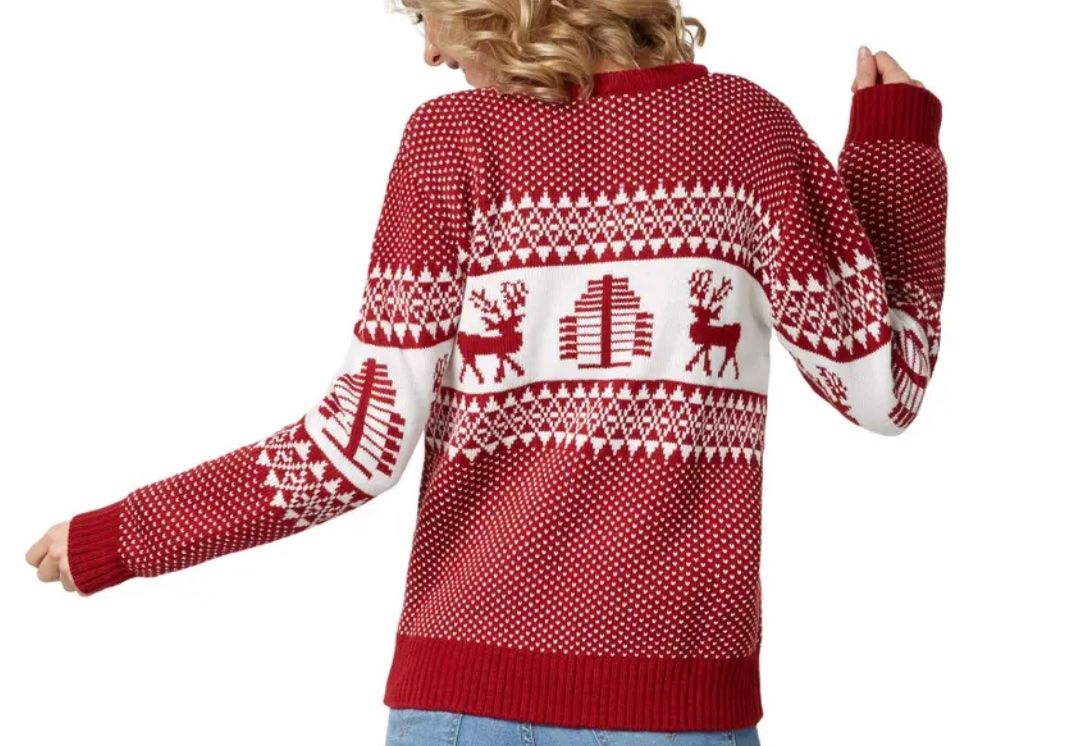 Pullover & Sweatshirts: Ausverkauf Weihnachtspullover Winterwunderland rot-weiß Gr.M – Neu und originalverpackt aus Oberegg von MZ_DiesundDas 1