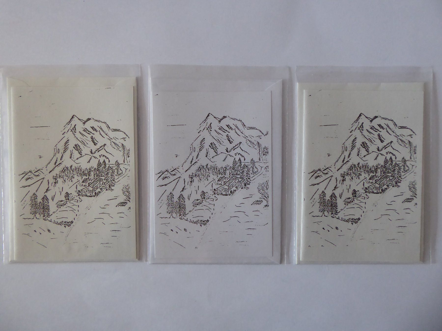 Cartoline: 3 Braunwald Doppelschreibkarten Ortstock – Nuovo e nell'imballaggio originale da Turbenthal venduto da Panau