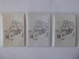 3 Braunwald Doppelschreibkarten Ortstock