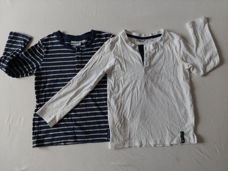 2 Langarmshirts "alive" Gr. 110/116 gestreift blau und weiss
