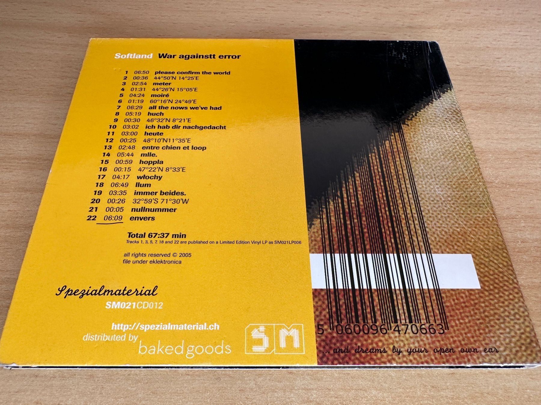 CDs: Softland – War Againstt Error – D'occasion à Rikon im Tösstal par Alpenmutz 1