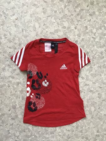 Adidas Shirt rot gestreift Gr. 128