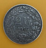 Schweizer Silbermünze 2 Franken 1946
