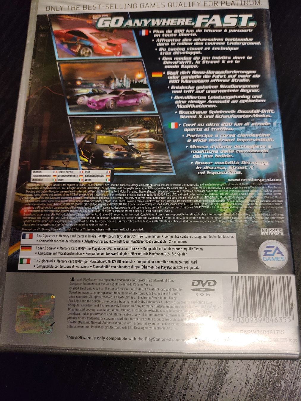 Sony Giochi: Jeu PS2 Need for Speed Underground 2 Platinum  – Usato da fribourg venduto da GameSpot 1