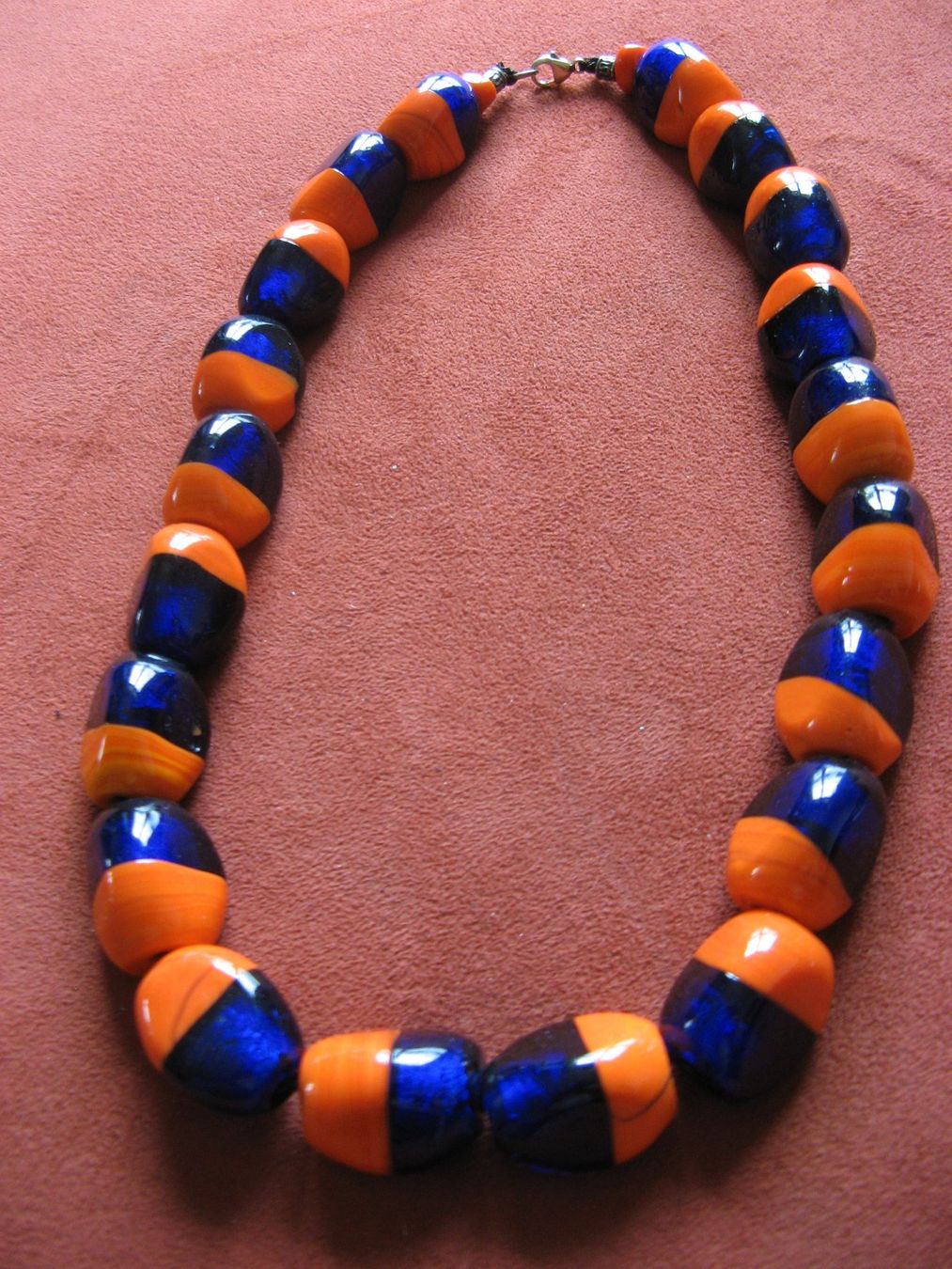 Catenine: Glas Halskette orange-blau – Usato da Zürich venduto da apil 3