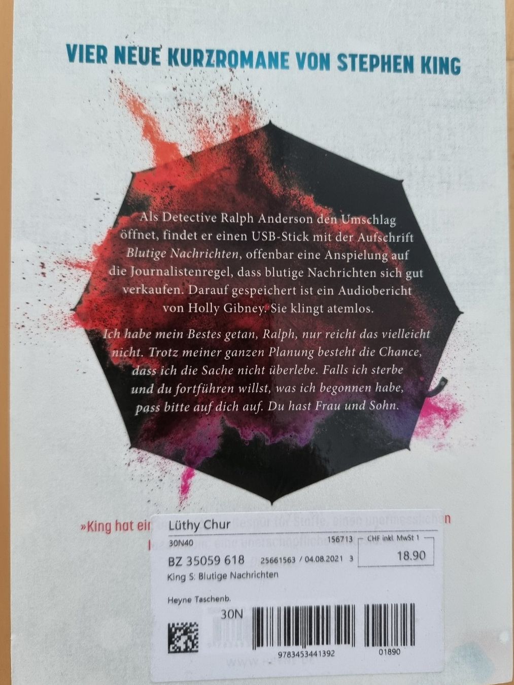 Libri: Stephen King Blutige Nachrichten – Usato da Ebikon venduto da Dubi1 1