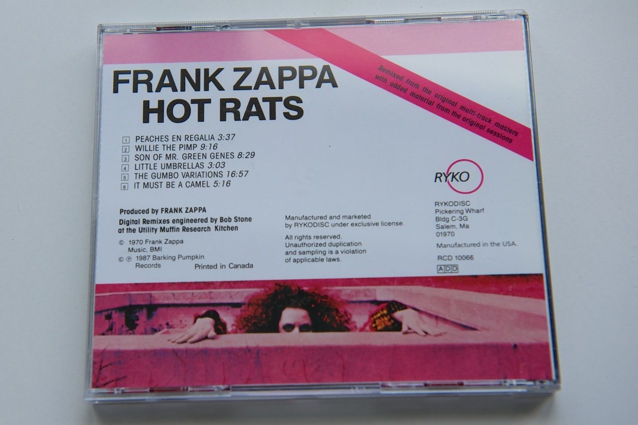CDs: Frank Zappa - Hot Rats (CD) – Neu und originalverpackt aus Uitikon-Waldegg von Rps 3