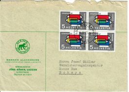 Brief, Berner Allgemeine Luzern / 4er Block 1957