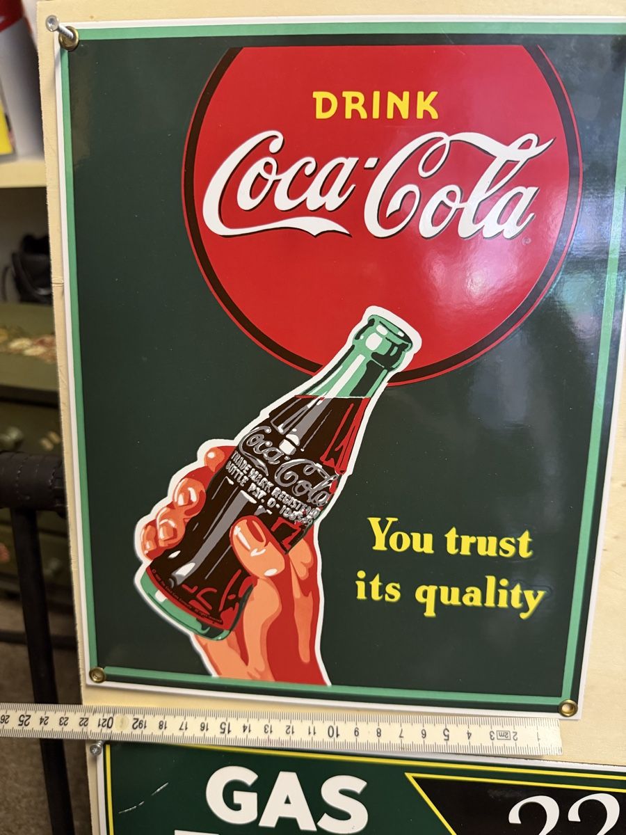 Coca-Cola Insegne: Coca Cola Emailschild  – Nuovo (secondo la descrizione) da Basel venduto da barracuda360 1