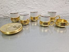 Vintage Moccatassen  mit  Goldrand, 5 Stück,