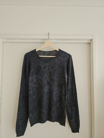 Ralph Lauren Paisley Knit Wear Sweater, 85%Silk+15%Cashemire