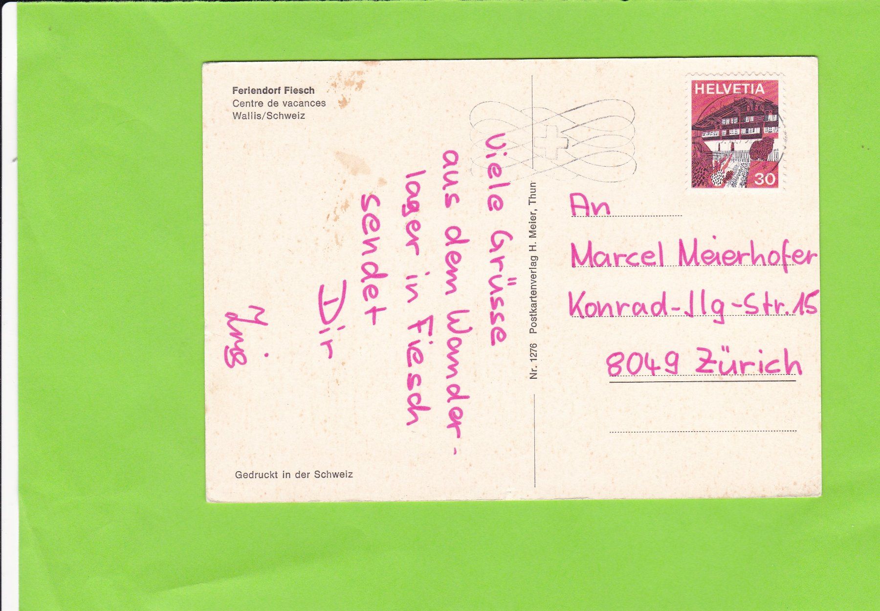 Cartoline postali: Feriendorf Fiesch – Usato da St. Peterzell venduto da neckertal 1