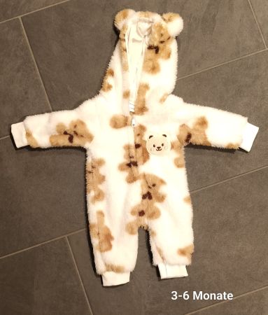 Teddy Overall, flauschig, Grösse 3-6 Monate