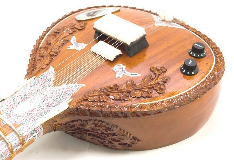 Strumenti ad arco e pizzico: Indische Zedernholz Sitar elektrisch – Nuovo e nell'imballaggio originale da Valbonne venduto da laiton.france 2
