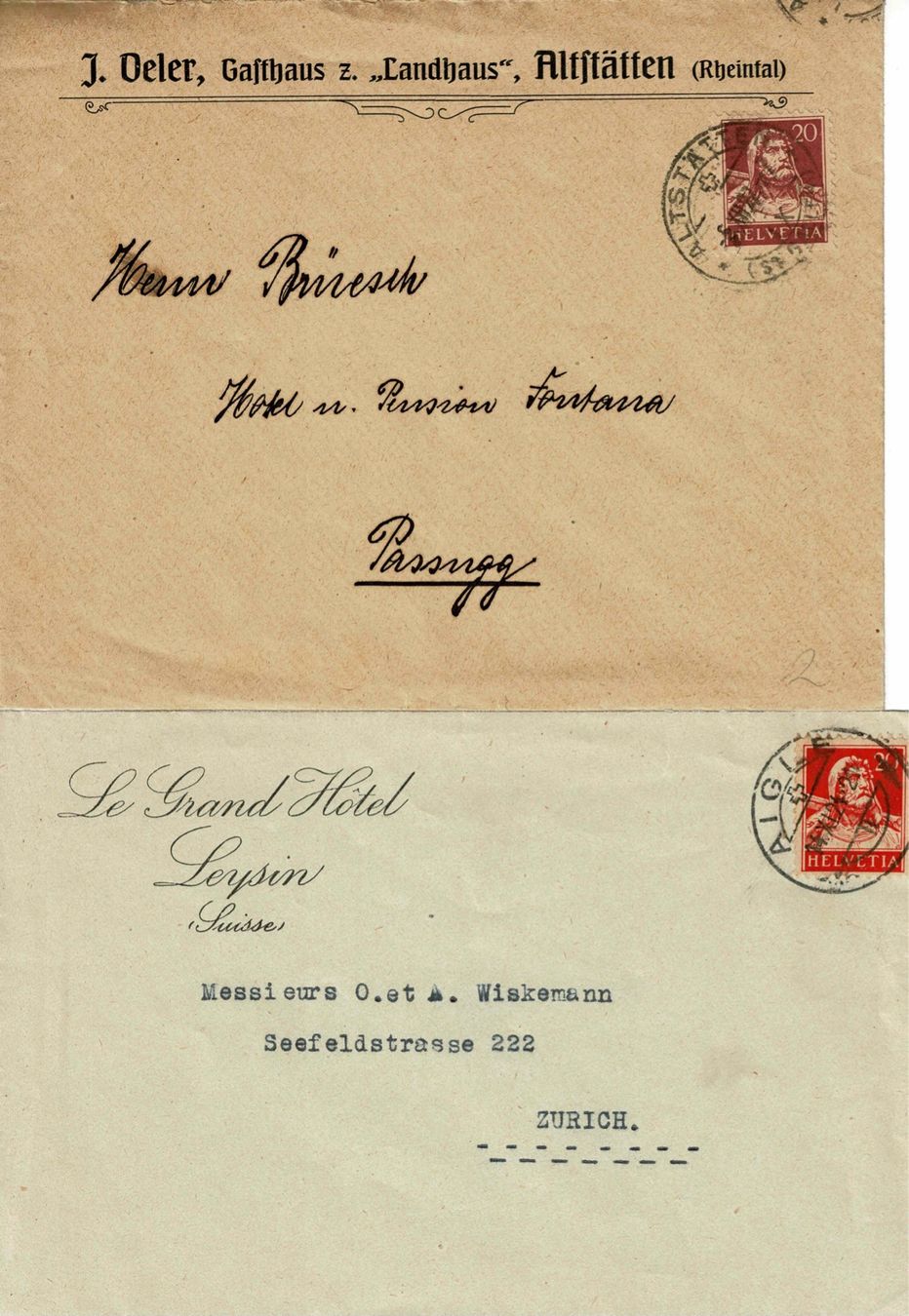 Tous les timbres: 5 Hotelbriefe – D'occasion à Zürich par Bierino