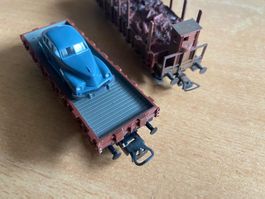 Liliput H0 2 Güterwagen für Bastler: Niederbord, Rungen